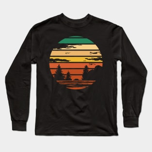 Retro Sunset Circle Long Sleeve T-Shirt